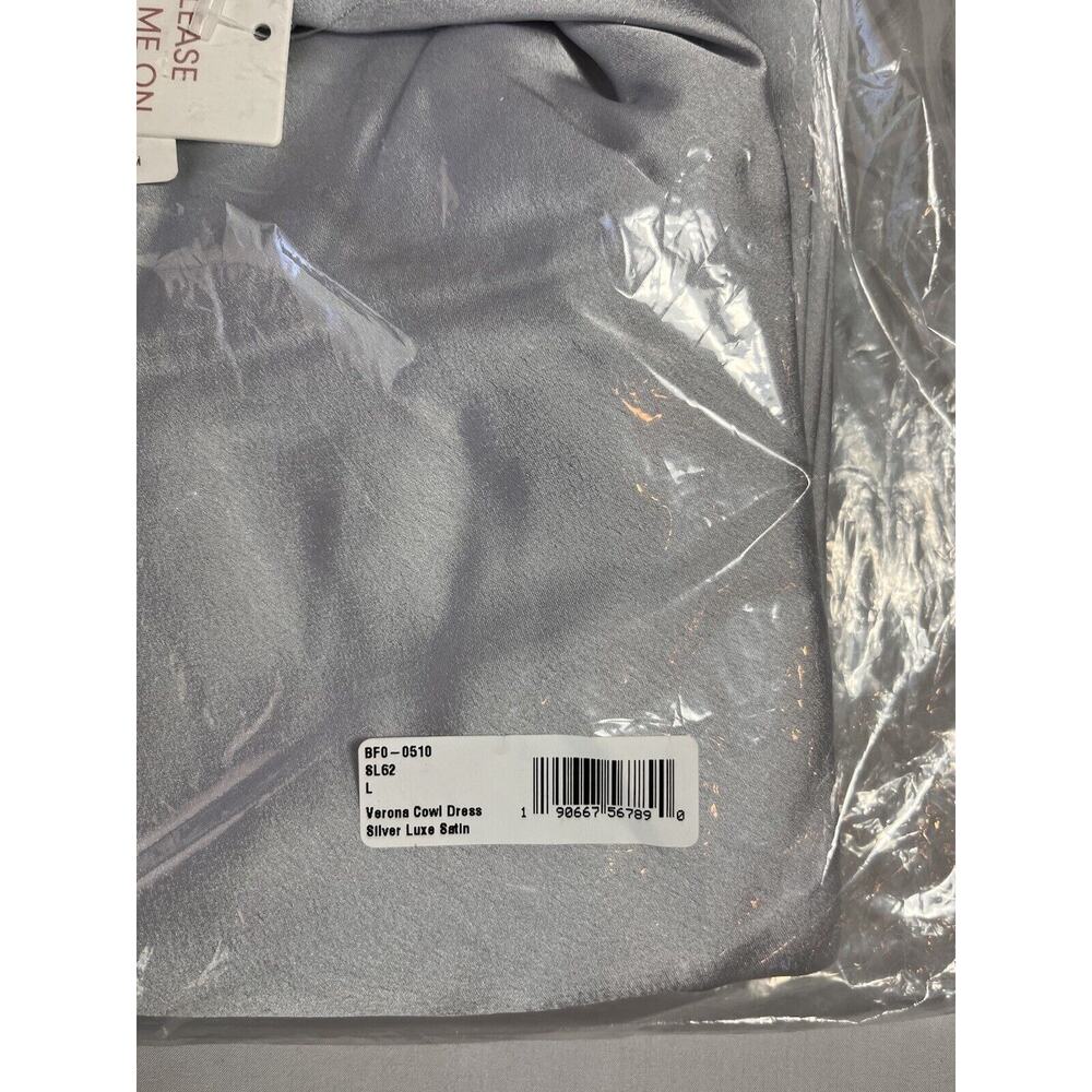 Show Me Your Mumu Verona Cowl Dress, Romantic, Bridal in Silver Luxe Satin Sz L - Picture 6 of 6